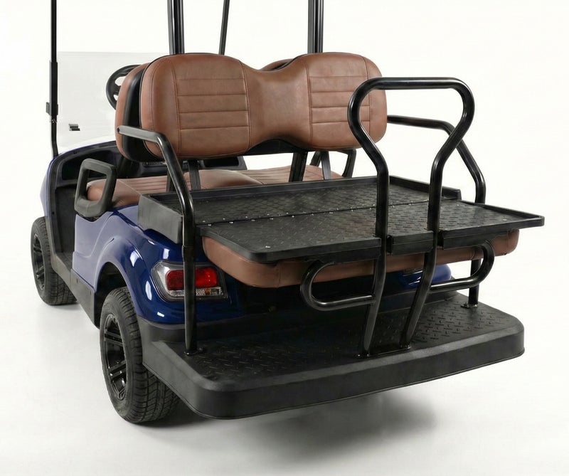 EPIC 2+2 Non-Lifted Electric Golf Cart with Lithium Battery 105Ah & Standard Tires | 4-Seater LSEV (Blue) - Image 4